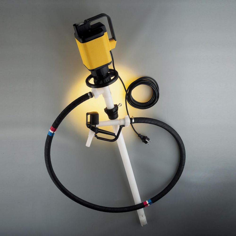 Barrel pump set for concentrated acids and bases, dipping depth 1200 mm, tube-Ø 41 mm