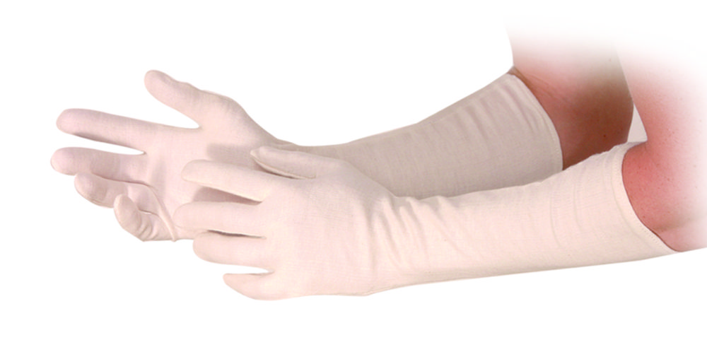 Unterhandschuhe, lang, Baumwolle / Polyester