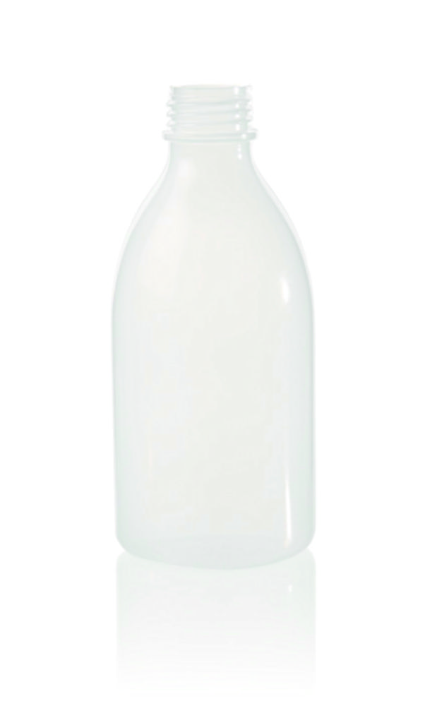 Flaschen 500 ml, GL 25, naturfarben PLASTIBRAND, Enghals, ohne Verschluß VE=50