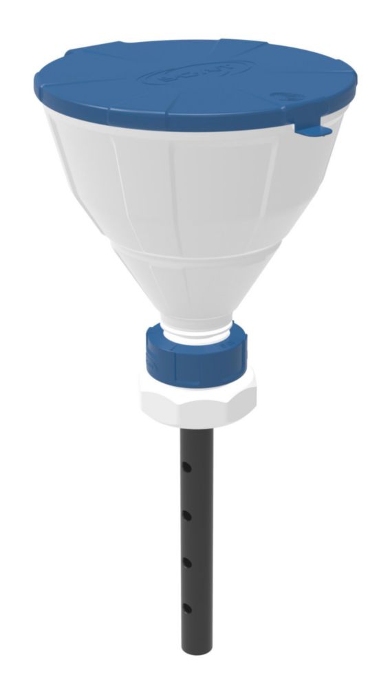 Safety funnel with ball valve, V2.0, HDPE