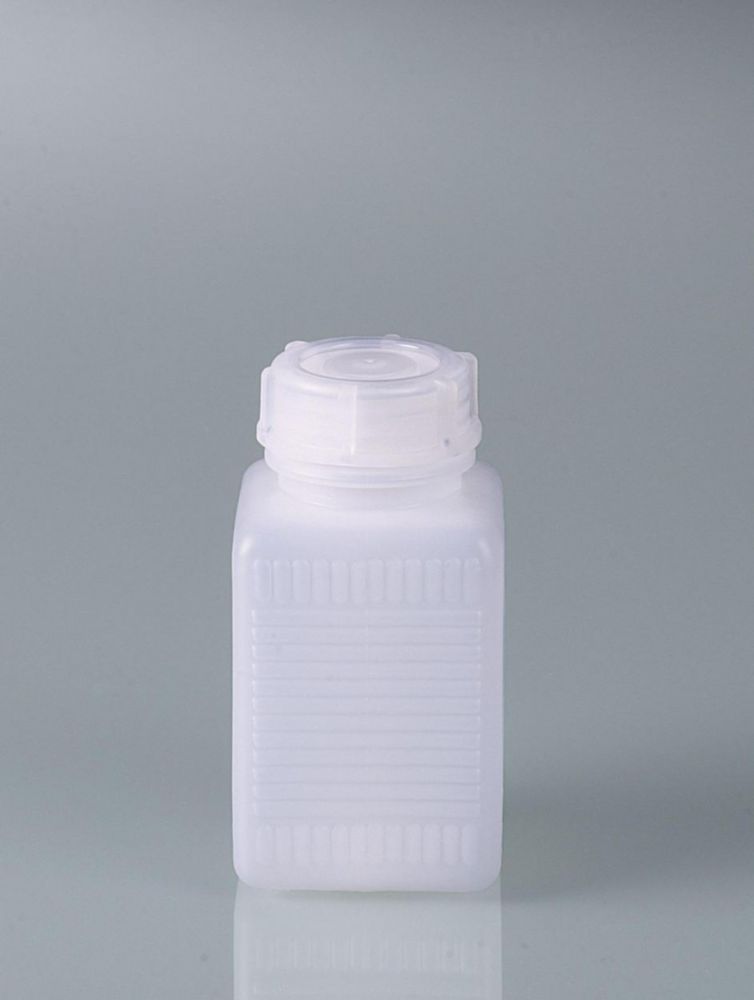 WH-Vierkantflasche 250 ml HDPE, quadrat. Grundriss mit Deckel