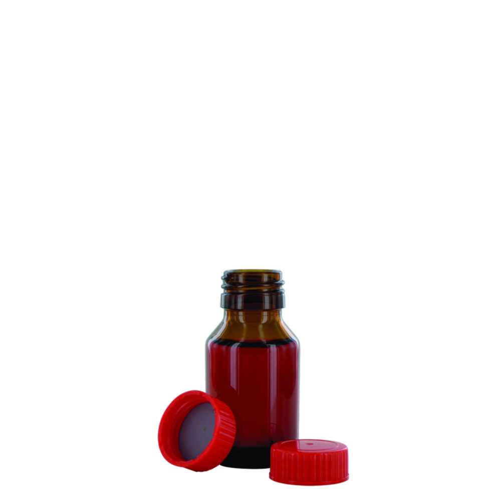 Enghalsflaschen, Glas, braun, Verschluss mit PTFE-Einlage
