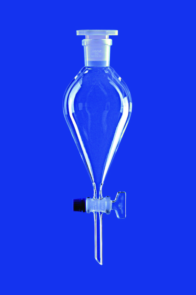 Separating funnels, conical, with glass plug, borosilicate glass 3.3