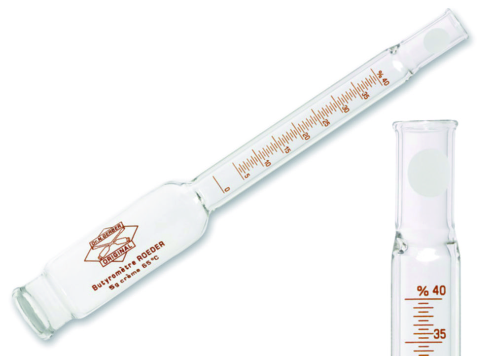 Cream Butyrometer Roeder with accessories