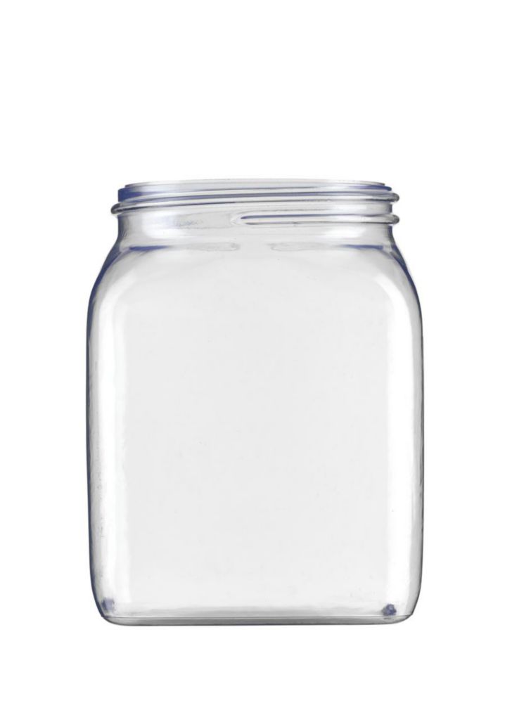 Square, wide-mouth containers without closure, series 310, PVC, clear