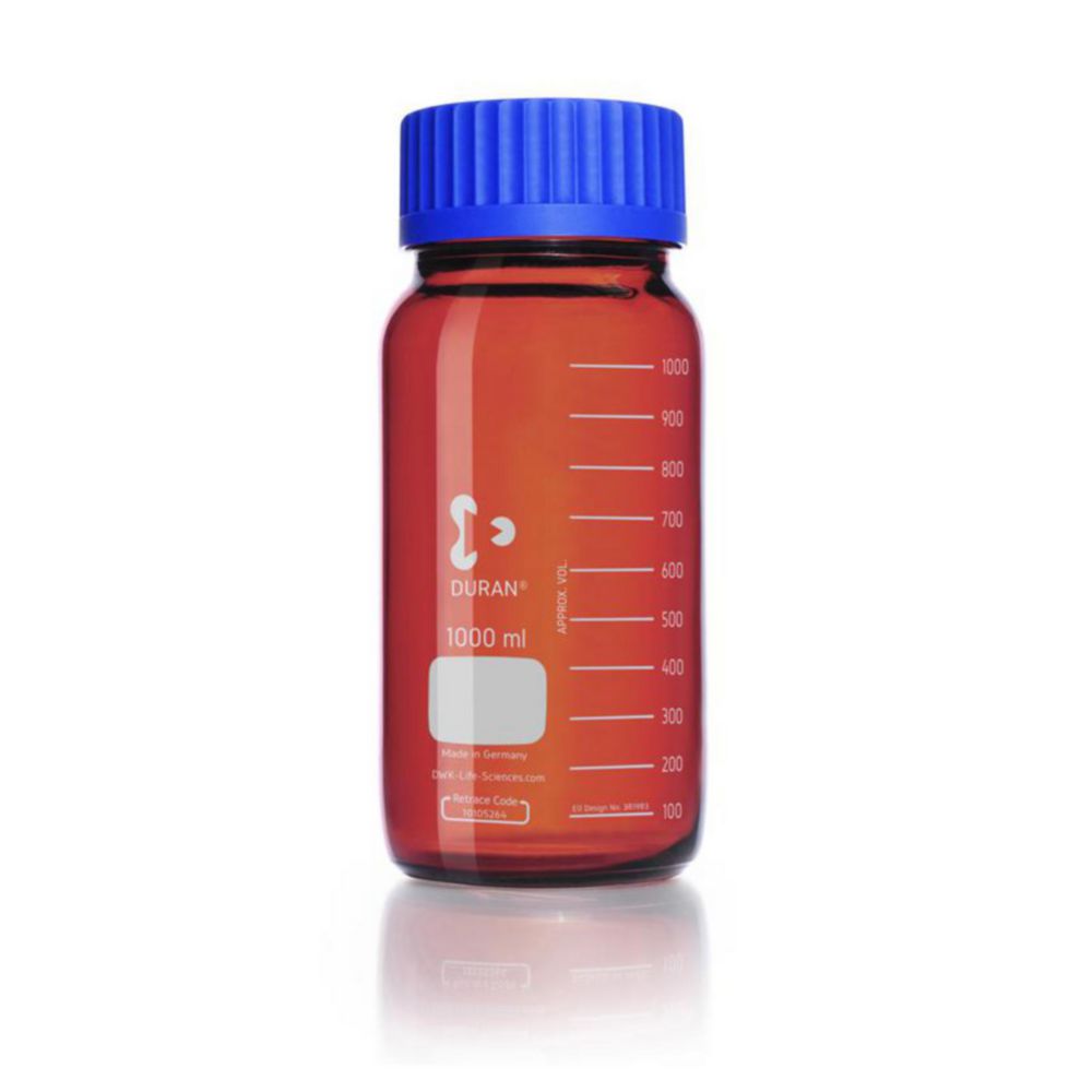 Weithalslaborflaschen GLS 80®, DURAN®, braun, mit Schraubverschluss