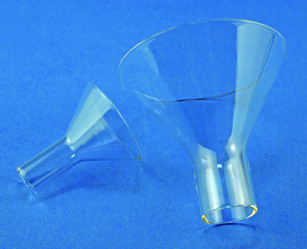 Powder funnels, soda-lime glass