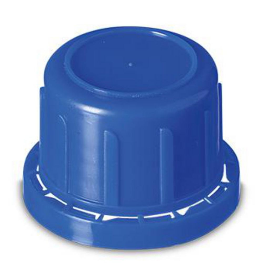 Tamper evident closure, PP, blue with internal cone for thread GL32 E pack of 24