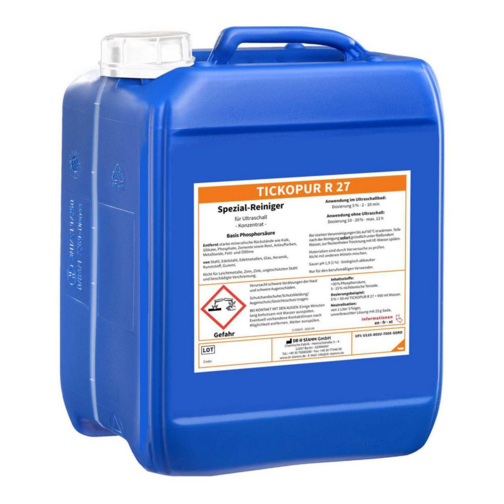 Concentrates for ultrasonic baths TICKOPUR R 27