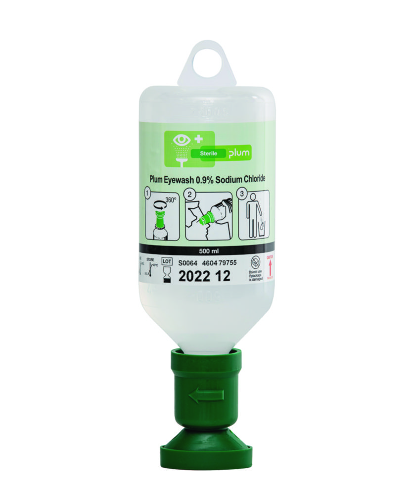 Eye Wash Bottle, 0.9 % NaCl, Sterile