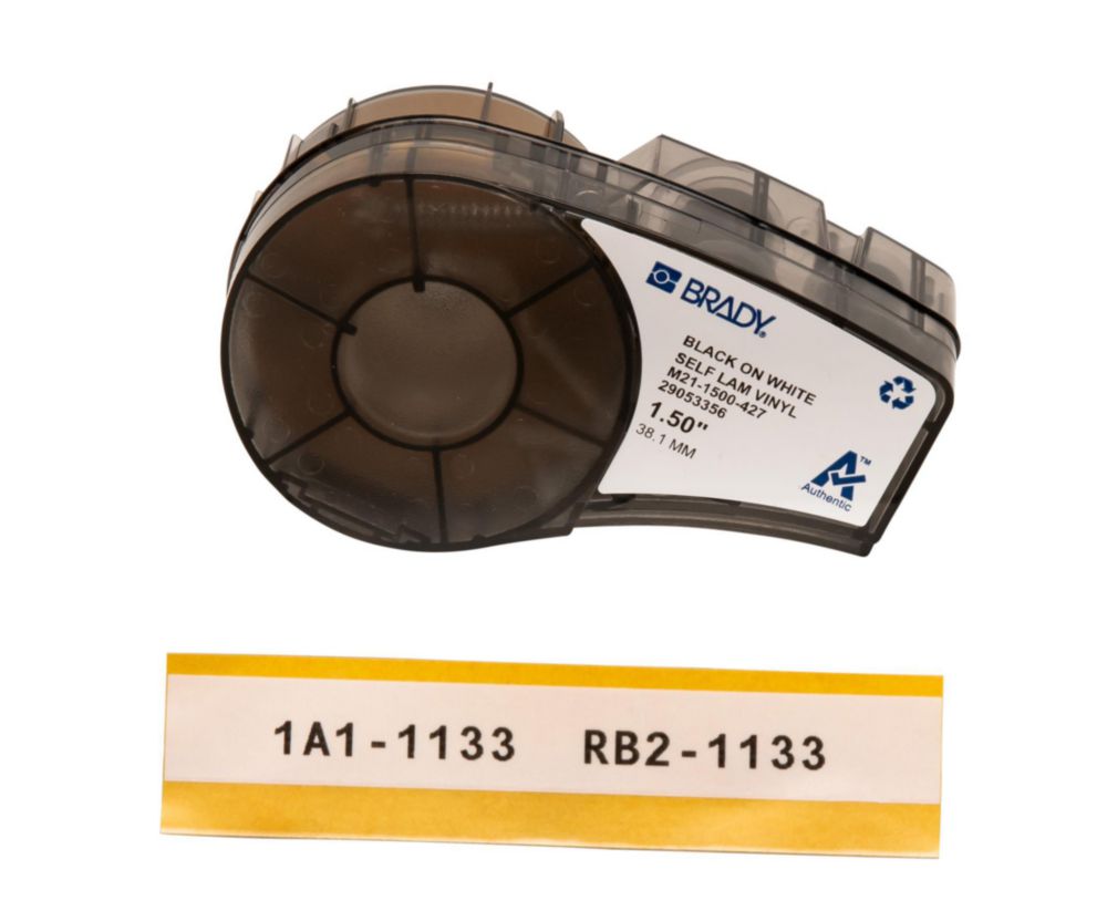 Self-laminating label tape with transparent end for label printer M210/M210-LAB, vinyl