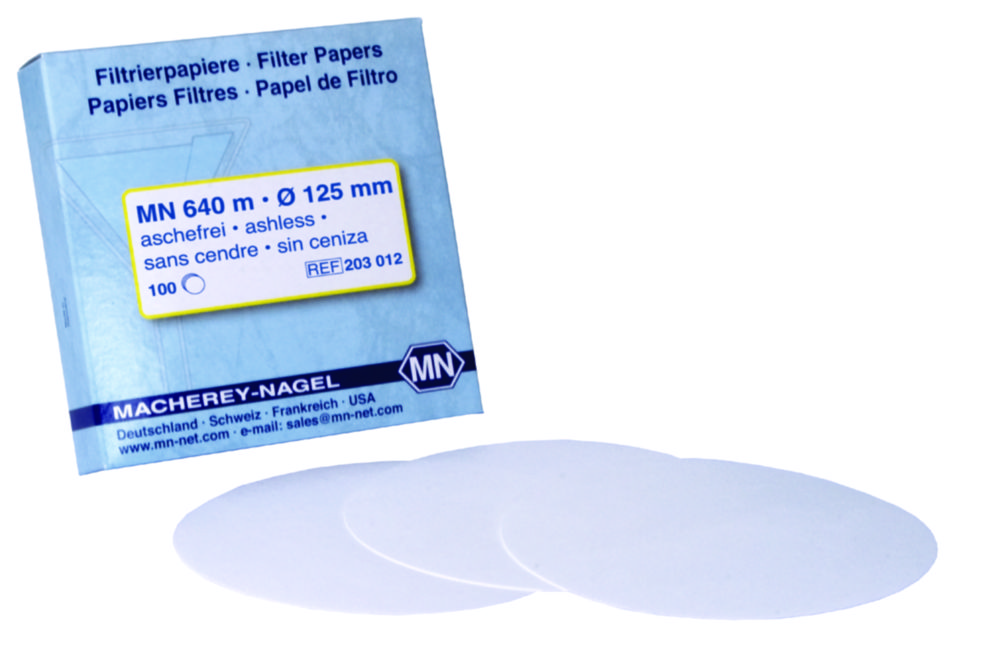 Filtrierpapiere Typ MN 640 m, quantitativ, Rundfilter