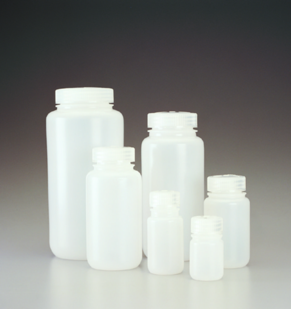 Wide-Mouth Bottles Nalgene™, HDPE with screw cap, PP