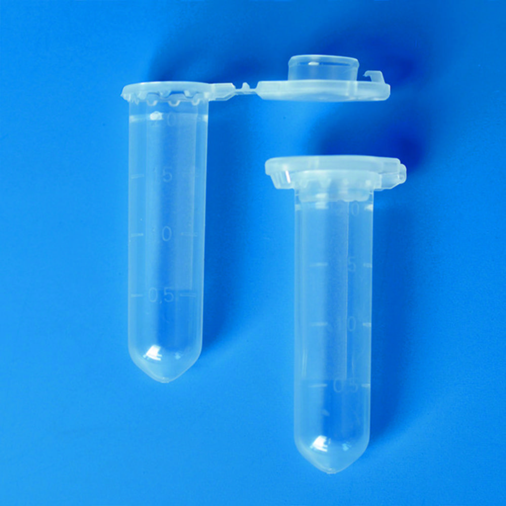 Microcentrifuge tubes, PP, with lid locking