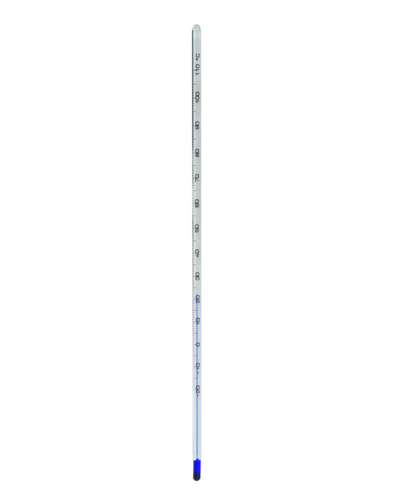 General-purpose thermometers, blue filling, with safety coating