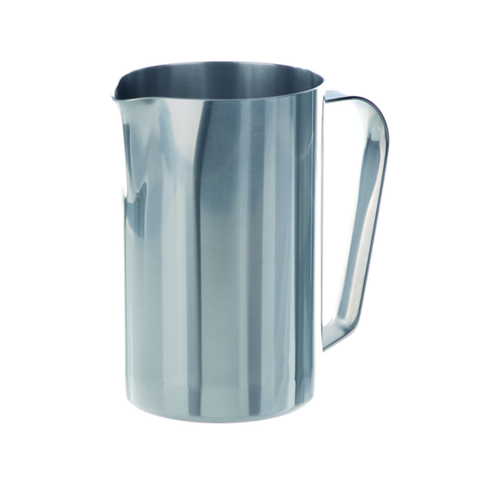 Messbecher mit Griff, Edelstahl, gerade Form