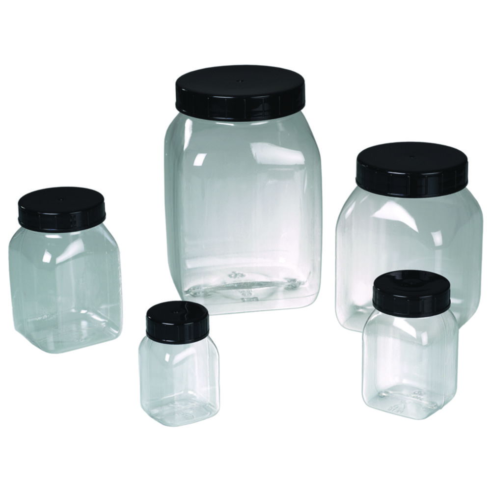 Square wide-mouth containers, PETG