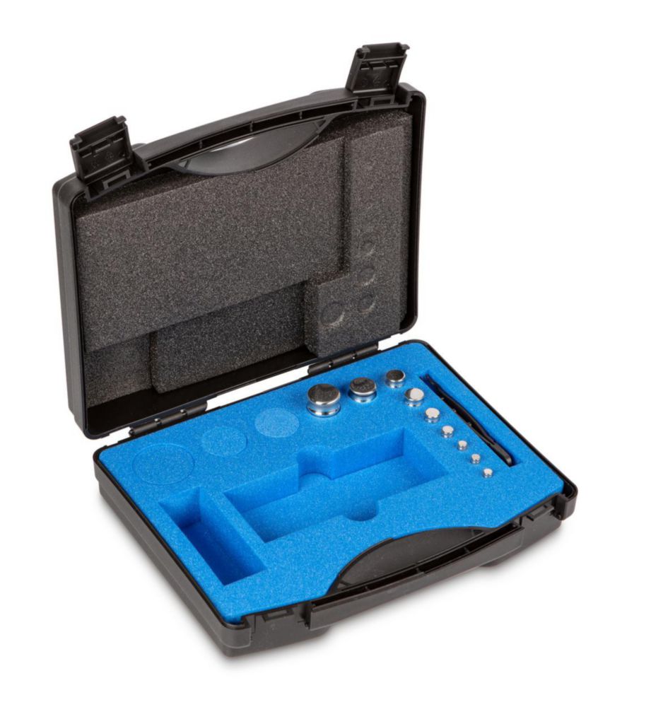 Weight set E2, compact shape, with plastic case