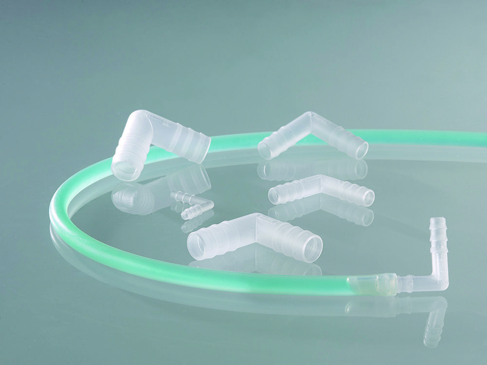 Tubing connectors, L-shape, PP