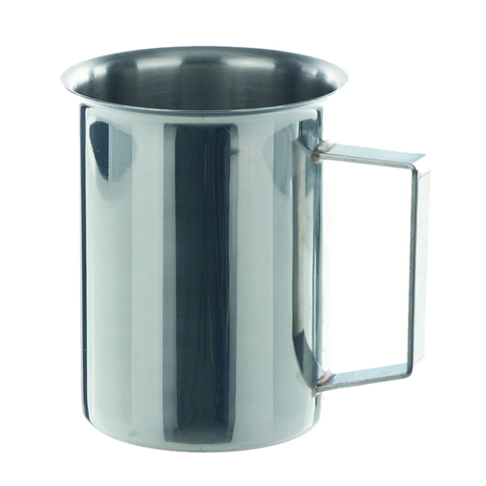 Becher, Edelstahl, mit Rand und Griff