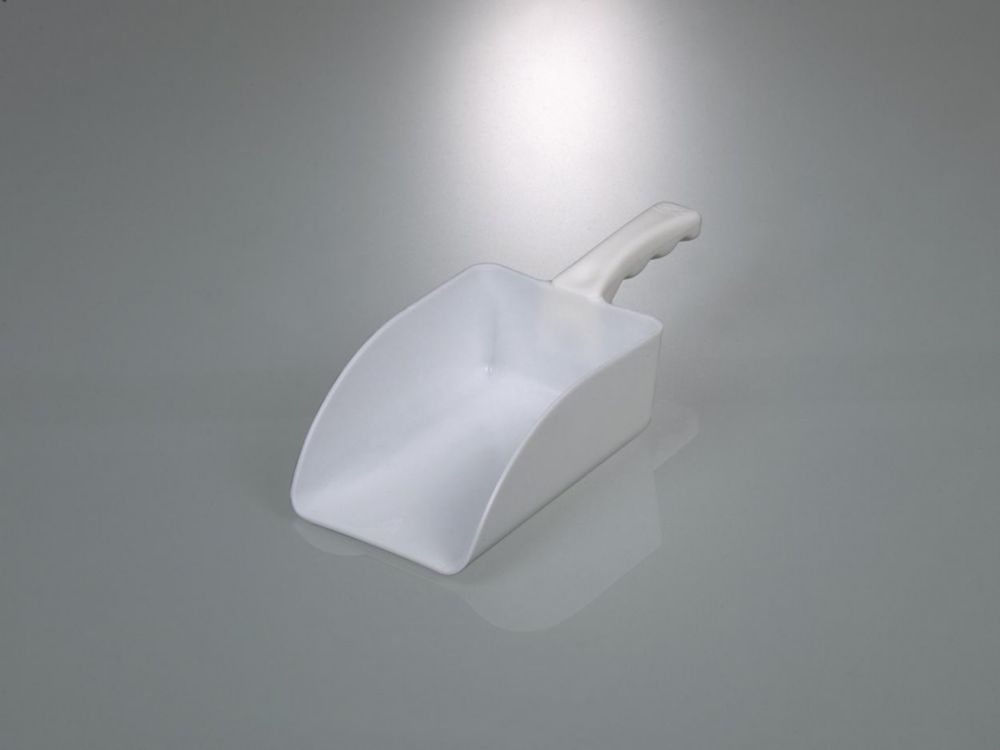 Scoop 15x11 cm, white total length 25 cm, PP food