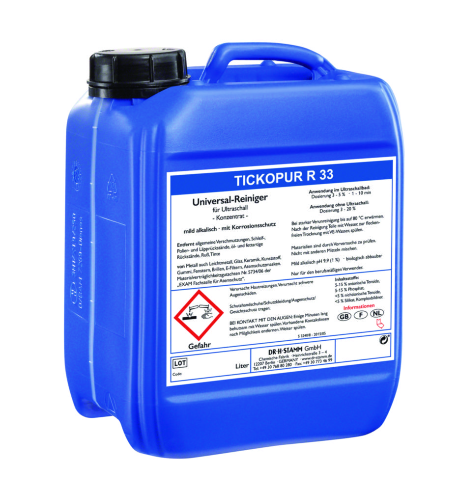 Concentrates for ultrasonic baths TICKOPUR R 33