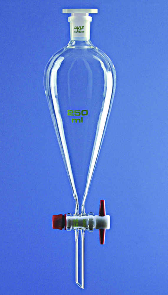 Separating funnels acc. to Squibb, borosilicate glass 3.3