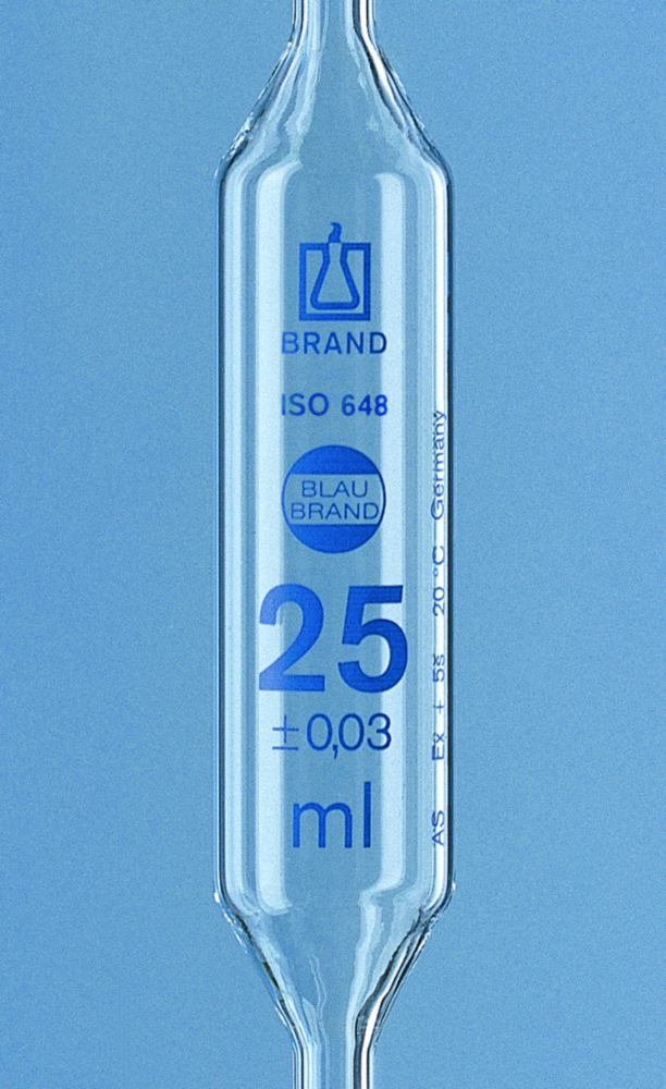 Vollpipetten, AR-glas®, Klasse AS, 2 Marken, blau graduiert
