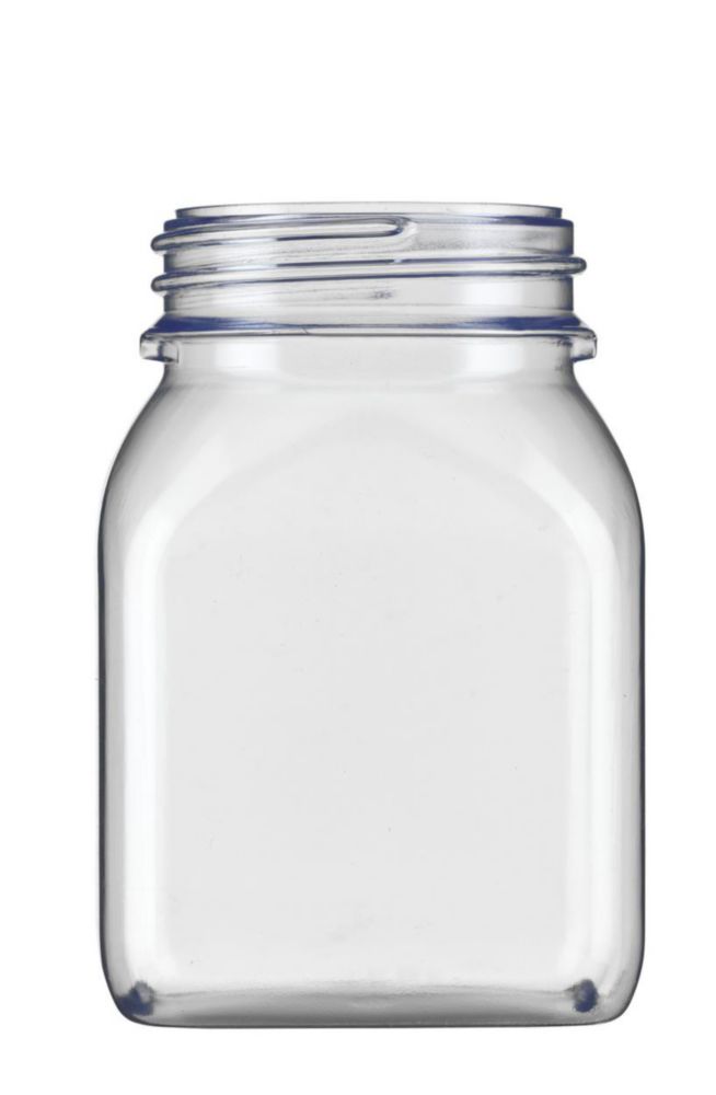 Square wide-mouth containers, without closure, series 310, PVC, clear