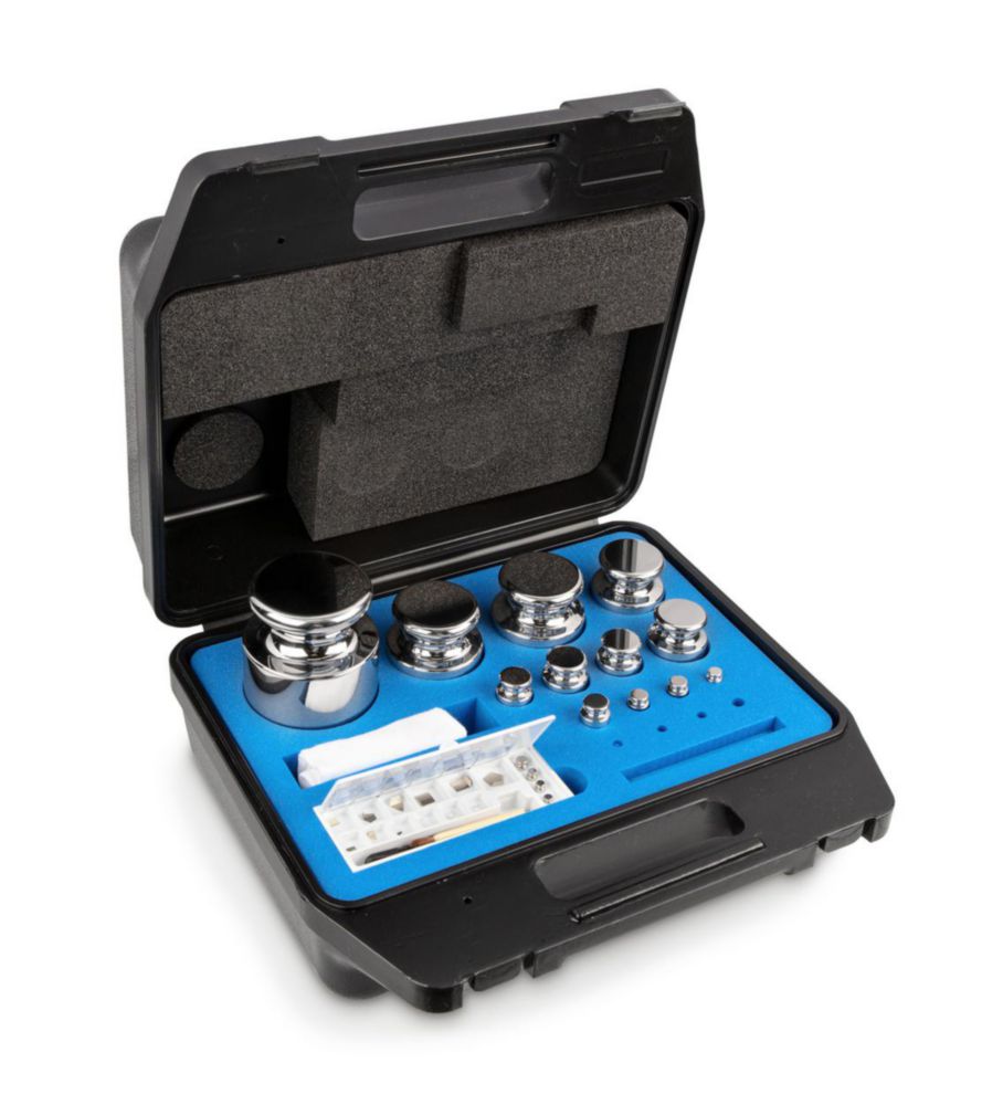 Weight set E2, cylindrical shape, with plastic case