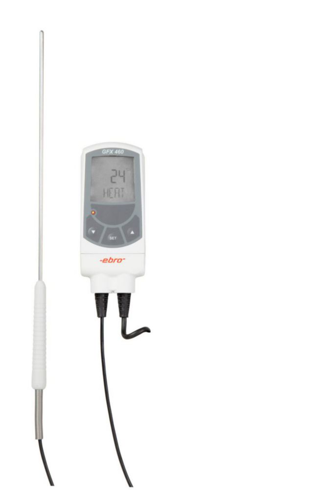 Electronic contact thermometer GFX 460, with fixed stainless steel probe