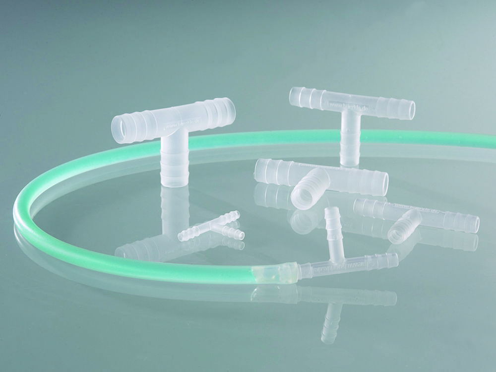 Tubing connectors, T-shape, PVDF