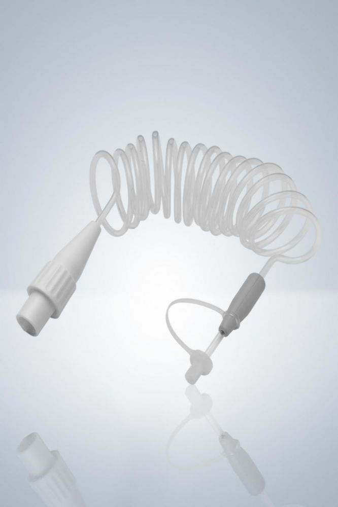 Discharge tube units, flexible, for bottle-top dispensers and digital burettes