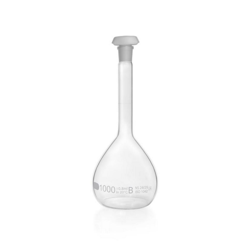 Volumetric flask DURAN®, class B, white graduated