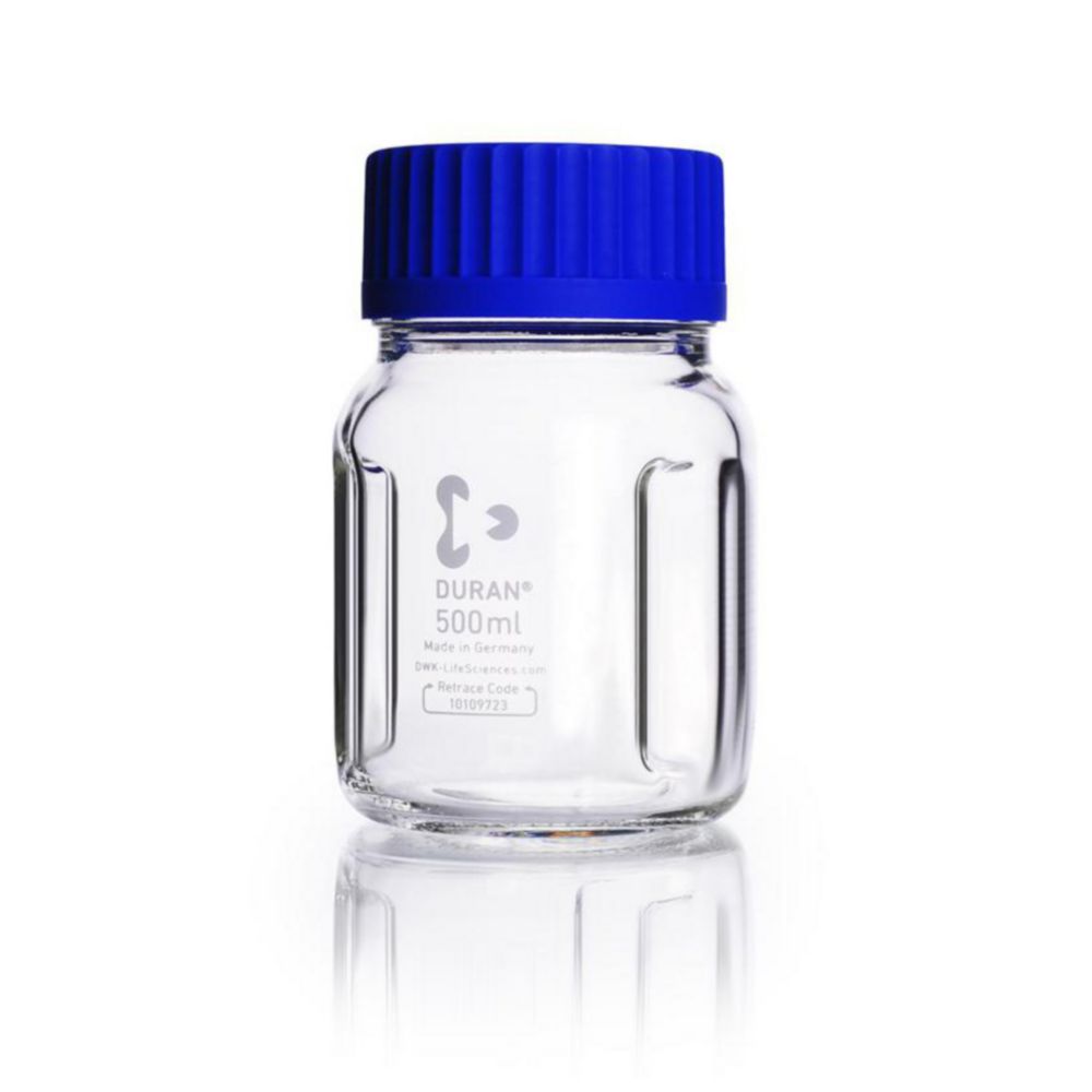 Baffled Wide-mouth bottles, GLS 80®, DURAN®, with screw cap