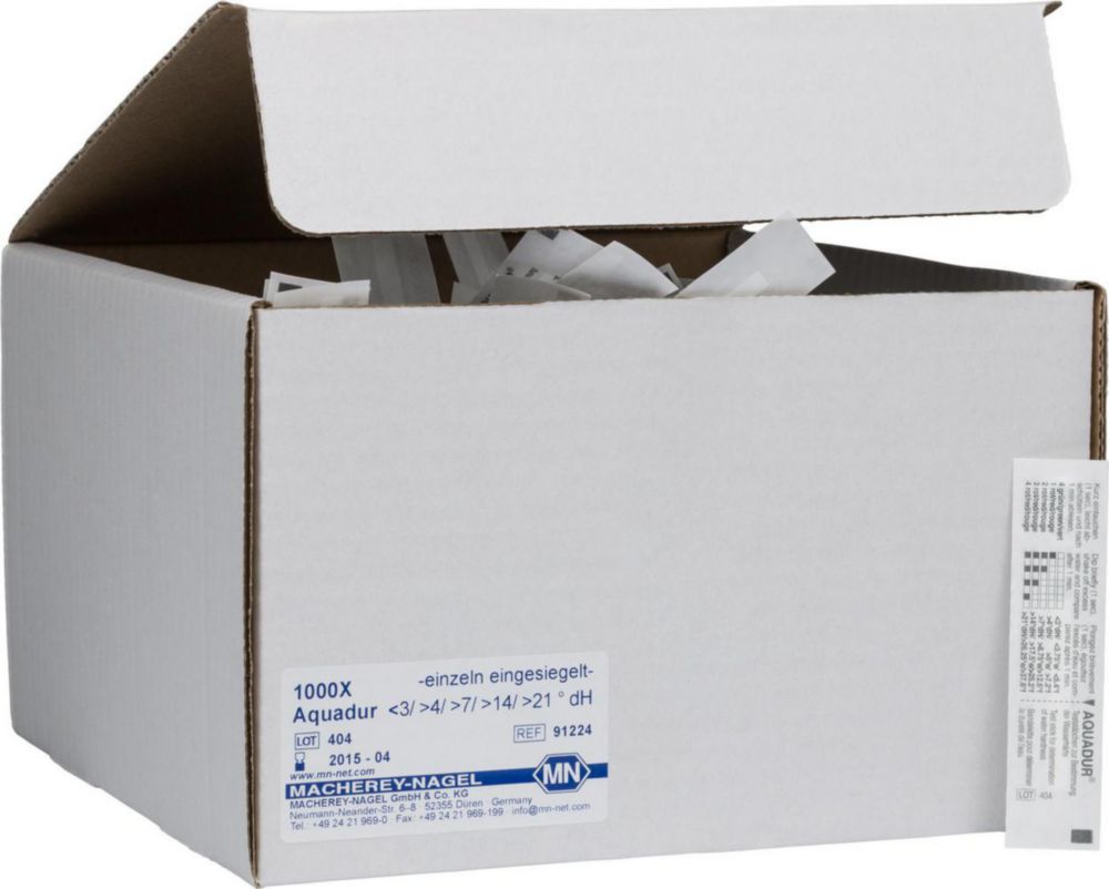 Water hardness test strips, AQUADUR®