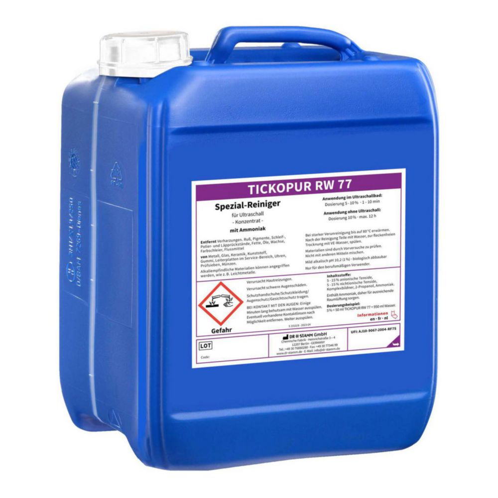 Concentrates for ultrasonic baths TICKOPUR RW 77