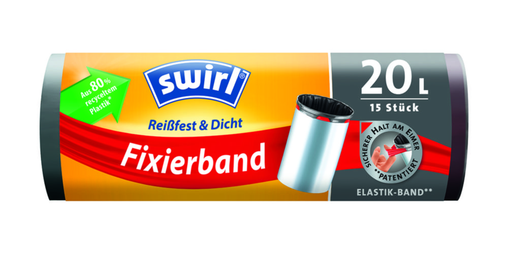 Müllbeutel mit Fixierband